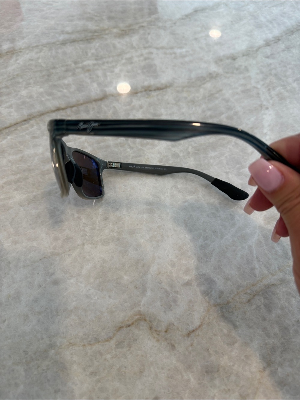 Maui Jim Men’s Sunglasses — Dark Gray Frame with Blue-Tinted Lenses